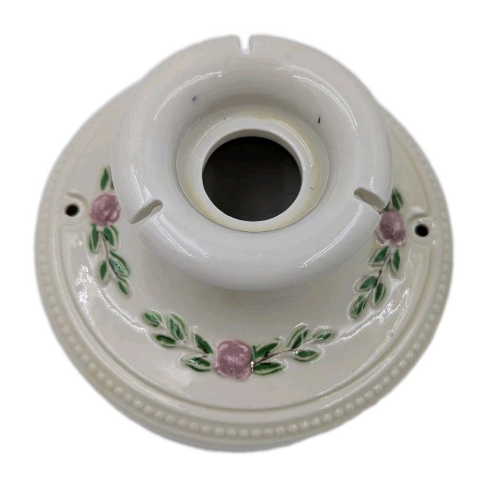 1920s Porcelier Flush Mount Porcelain Ceiling Light - Fixture Only No Wiring